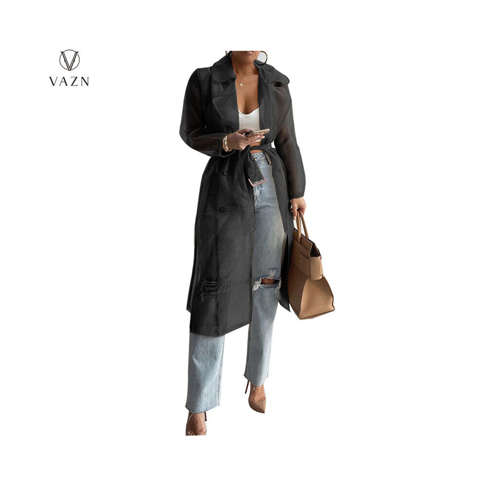 Women Sexy Holiday Style Long Outwear Long Sleeve Lapel Single Breasted Pure Lace Long Outwear-image-OPC-PBQJ5JM-NEW