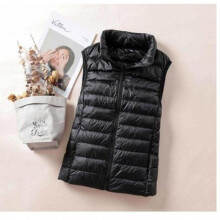 Women's Autumn Waistcoat Ultra Light 90% Down Vest Women Stand collar zipper Slim Portable Warm Sleeveless Winter Waistcoat