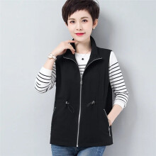 Middle-Aged Mothers Vest Women Short Chalecos Spring Autumn Waistcoat Jacket Female Sleeveless Gilet Coat Lady Cardigan