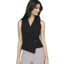 Women's Suit Vest V-Neck Jacket One Button Waistcoat Formal Workwear Lady