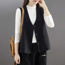 Women`s Linen Cotton Vest Business Offical 3 Buttons Waistcoat Sleeveless Coat Open Front Tops For Lady