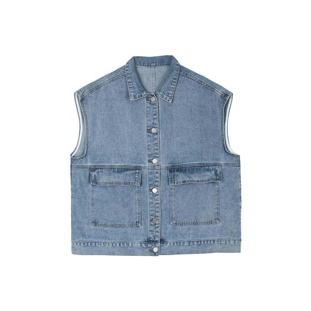 Vests Women High Street Summer All-match Ladies Denim Outwear Cargo Stylish Basic Sleeveless Pocket Womens Jackets-image-OPC-PBQJ5XX-NEW