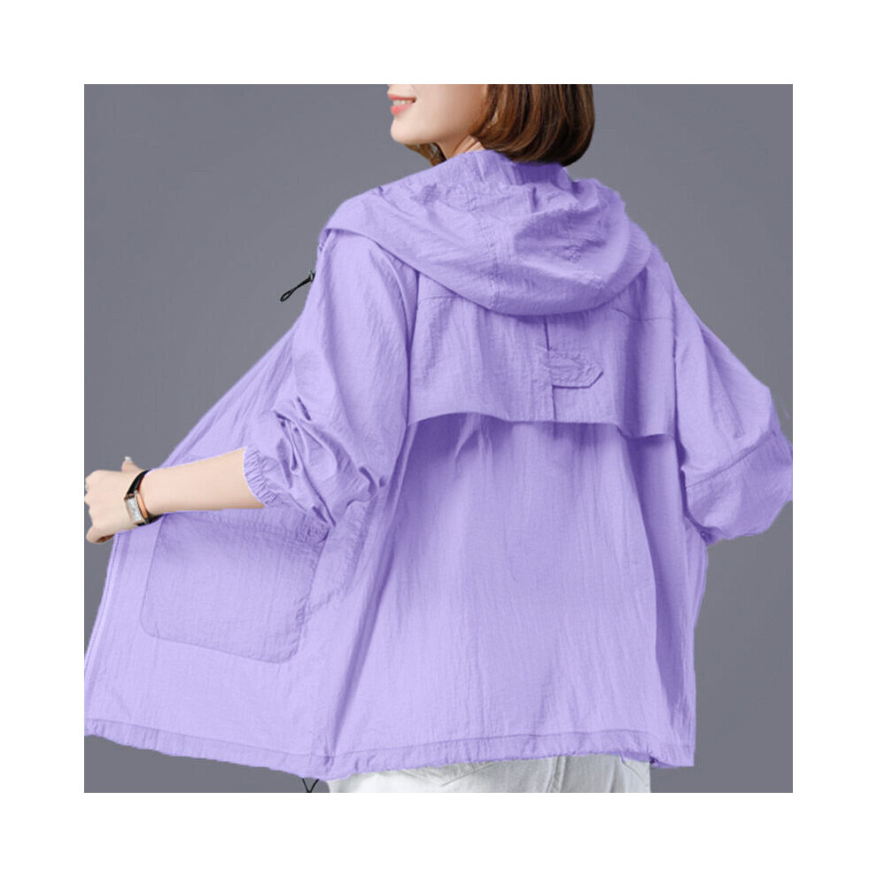 Plus Size 4XL Women Jacket Summer Thin Sunscreen Coat Long Sleeve Female Windbreaker Overcoat Zipper Pockets Casual Outwear-image-OPC-PBQJ657-NEW