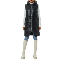 Women Autumn Casual Outwear, Solid Slim-Fit Zipper-Up Sleeveless Pockets Long Vest