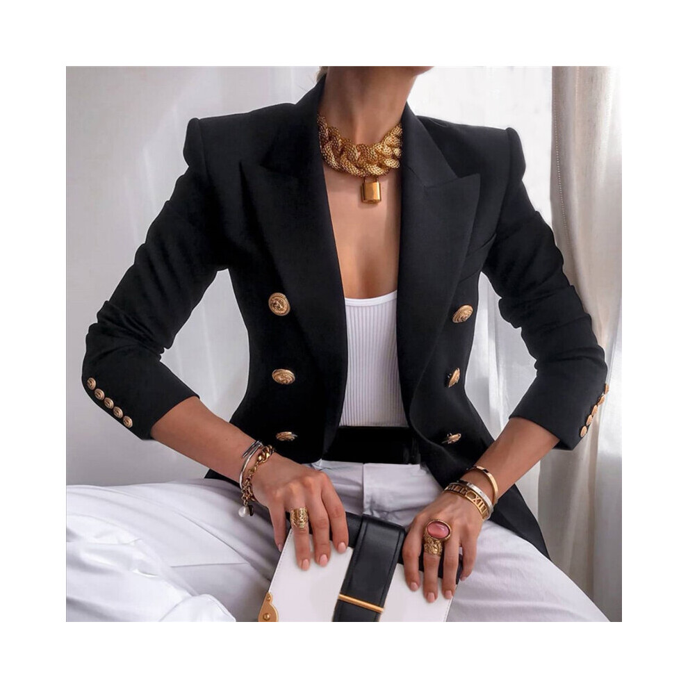 Winter Women Blazer Double Breasted Blazer Coat Slim long Sleeve Suit Jacket Office Women Blazer-image-OPC-PBQJ6K9-NEW