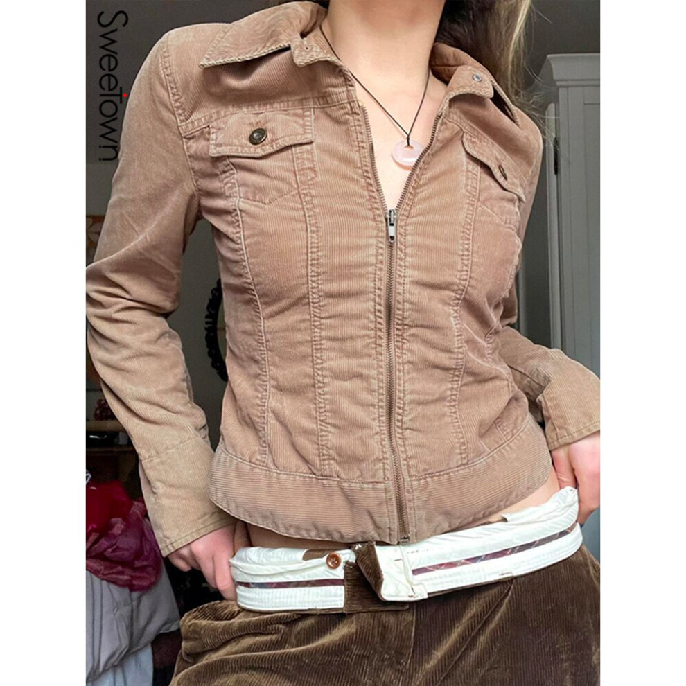 Khaki corduroy jacket womens new arrivals