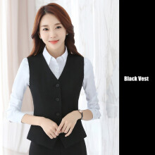 Slim Short Career Formal Women's Vest Gray Red Gilet Femme Waistcoat Sleeveless Jacket Office Lady Waistcoat Work Wear 5XL