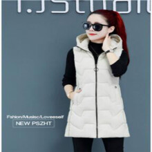 Women Vest Winter Jacket Pocket Hooded Coat Warm Casual Cotton Padded Vest female Slim Sleeveless Waistcoat