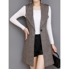 Sungtin Classic Plaid Long Blazer Vest Women Sleeveless Jacket Office Lady Coat Female Waistcoat Causal Suits Y2K