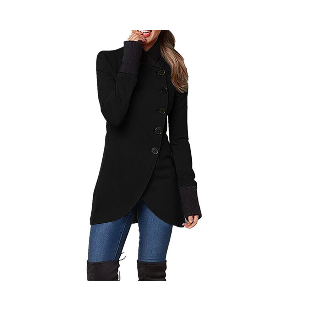 slanted windbreak button jacket