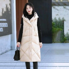 Autumn Winter Women Hooded Loose Sleeveless Cotton Long Vest Casual Female Thick Warm Windproof Waistcoat Outwear