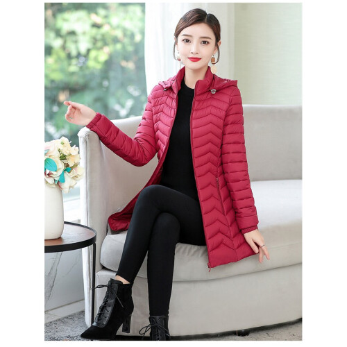 Autumn Winter Women s Jacket Down Coat Lightweight Cotton Padded Coat Hooded Outerwear Middle aged Women Coat on OnBuy