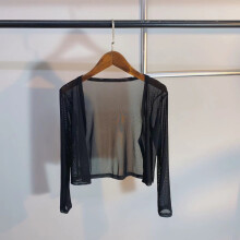 Short Mesh Cardigan Solid Cropped Open Stitch 5 Summer Sun Protection Soft Female Breathable Beach