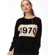 Frauen 1970 Brief Pullover Langarm Pullover Star Top Brief 1970 Stricken Tops Mädchen Weiblich 7HBF