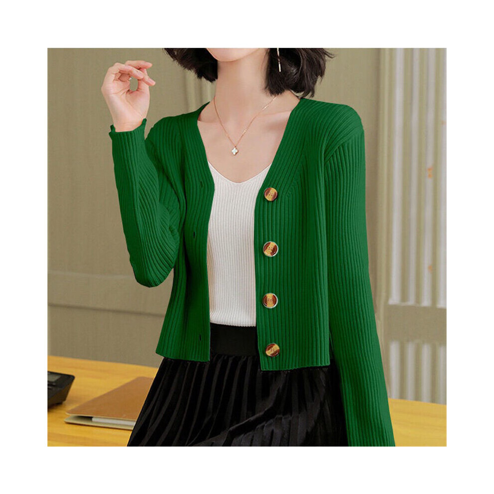 Women Oversized 4xl Short Knit Cardigan Slim Jackets Long Sleeve Sweater Tops Spring Summer Thin Sunscreen Knitwear Coats-image-OPC-PBQJCFY-NEW