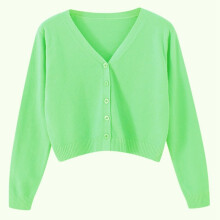 Girls Cardigan Knitted Harajuku Sweater Cropped Cardigans Pink Long Sleeve Fall Women Crop Top Green