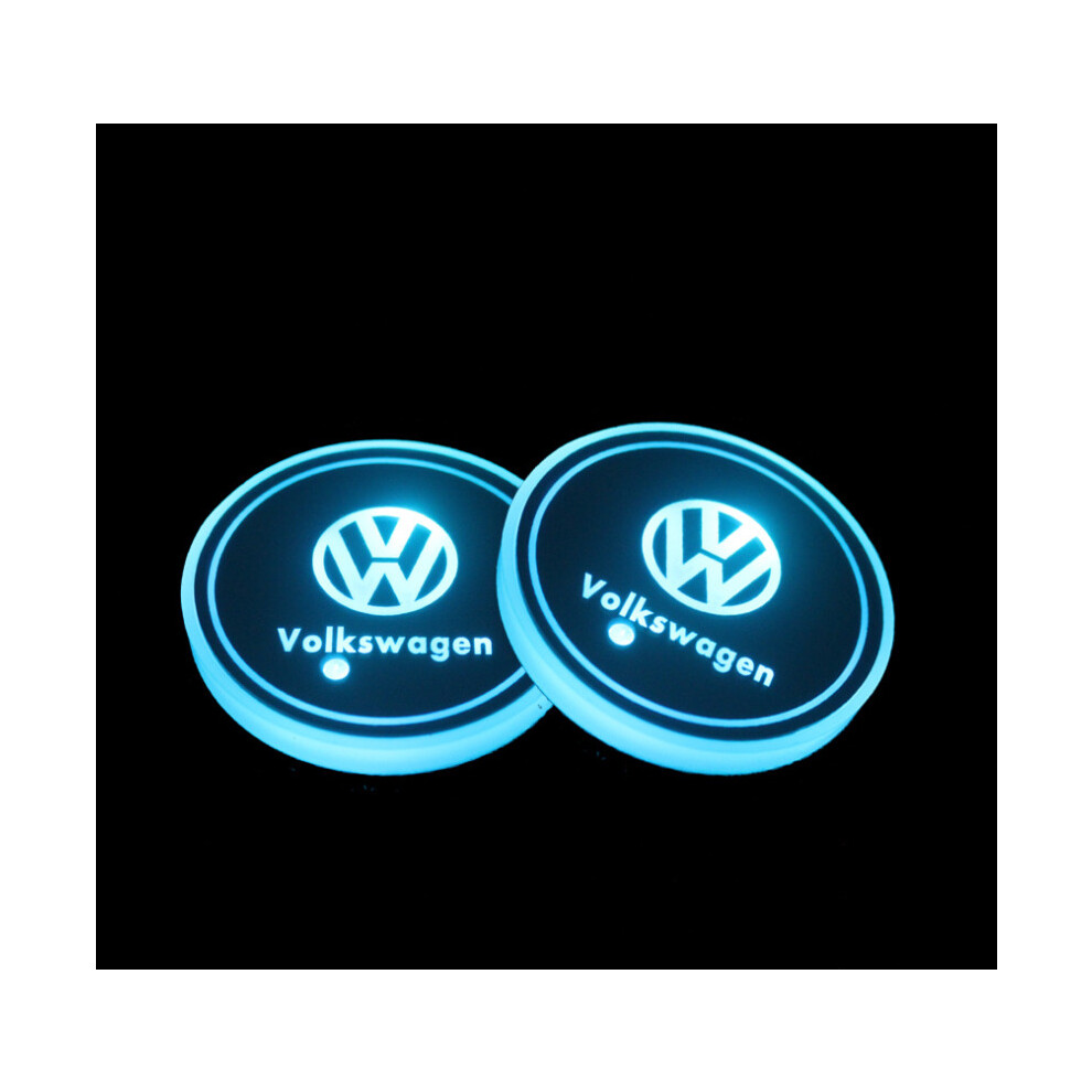 (Volkswagen) 2PCS LED Car Cup Bottle Holder Pad Mat Auto