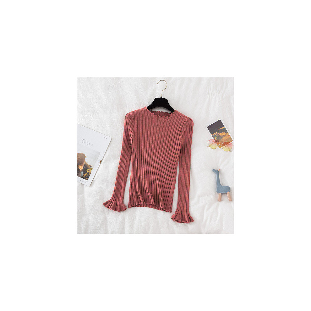 Winter women sweaters Autumn Long Sleeve Pullover Bottom Shirt Slim Bell Sleeve Knitted sweaters Women Pullovers-image-OPC-PBQJG5C-NEW