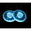 (Porsche ) 2PCS LED Car Cup Bottle Holder Pad Mat Auto 1