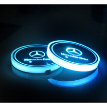 (Benz) 2PCS LED Car Cup Bottle Holder Pad Mat Auto