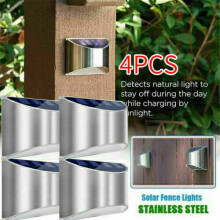 4 X Super Bright Solar Powered LED Door Fence Wall Lights Outdoor Garden Lamp