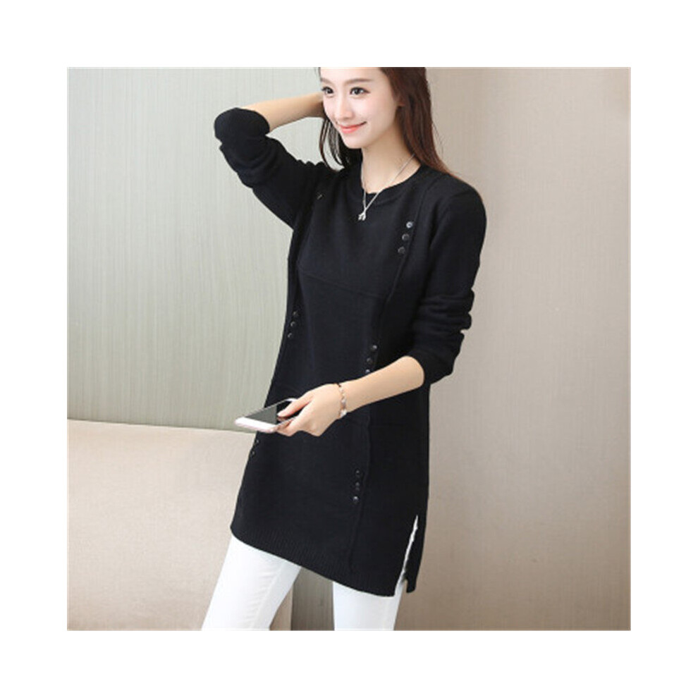 Autumn Winter Long Sweater Knitwear Warm Women Pullover O Neck Thicken Plus Velvet Female Soft Knit Sweater Long Sleeve Top-image-OPC-PBQJJW9-NEW