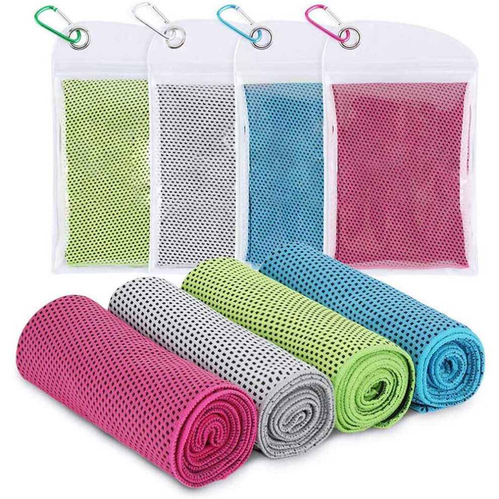 4Pcs Ice Towel Cooling Towels Gym Towel Cool Down Yoga Sweat Towel NBX 