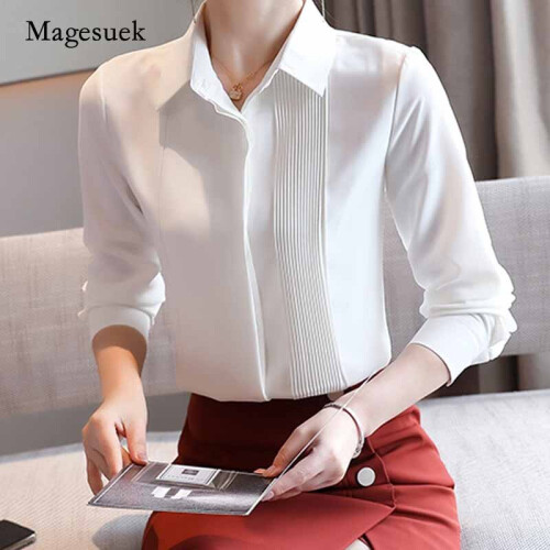 Classic Chiffon Blouse Lady Style Tops Female Women Shirt Loose Long Sleeve Shirts Clothes Blusas 10857 on OnBuy