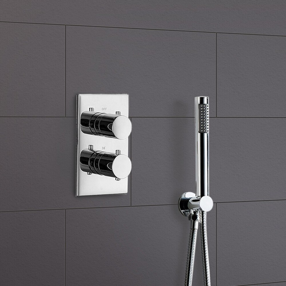 Lily Round Concealed Thermostatic Shower Valve Mixer Set - Shower Handset