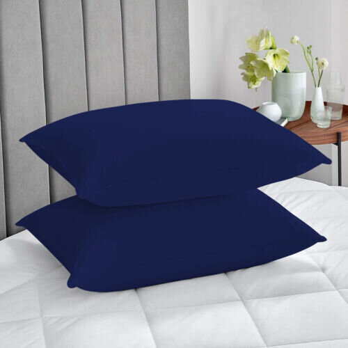 Imperial Rooms (Navy, Pillow Case Only) 2-Pack Deep Fitted Sheet 25CM Mattress Bed Sheets