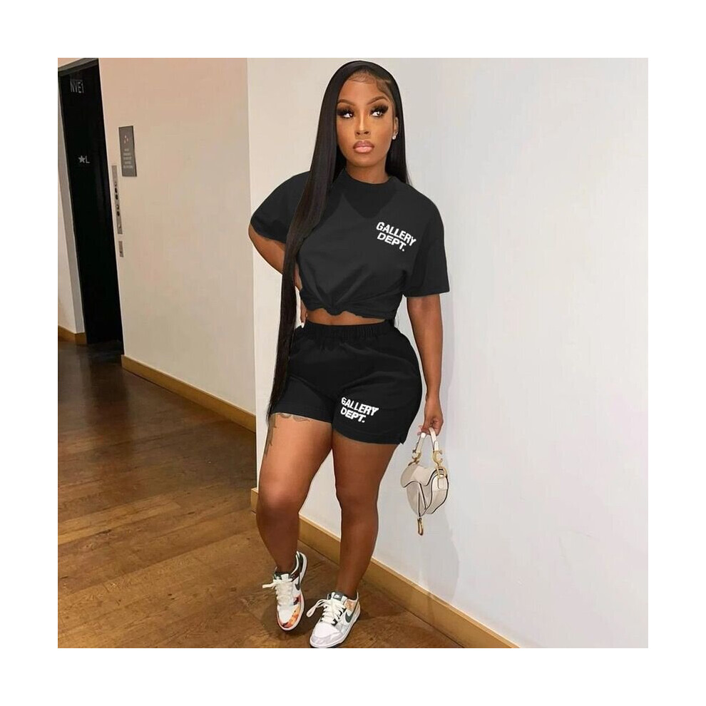 Gallery Dept Jogger Set Crop Top Two Piece Women Clothing T Shirts High Casual Sweat Shorts