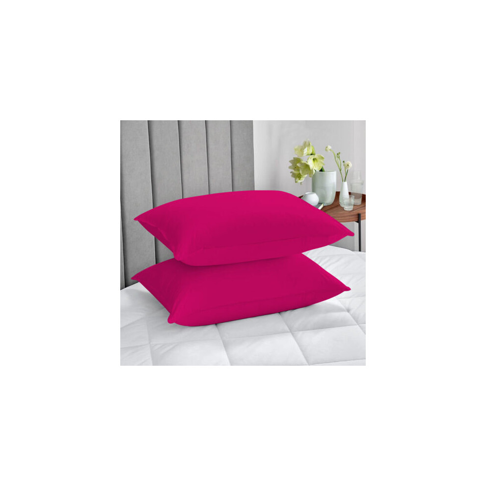 (Pink, Pillow Case Only) Deep Fitted Sheet Bedsheets For Mattress Bed