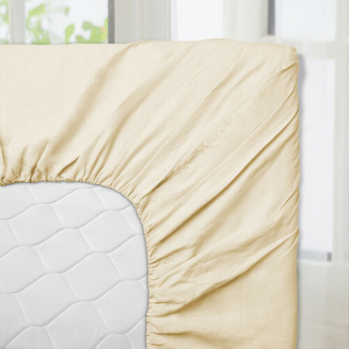 Imperial Rooms (Cream, Super King) 2-Pack Deep Fitted Sheet 25CM Mattress Bed Sheets | Extra Deep 300 Thread Count Smooth & Silky 1