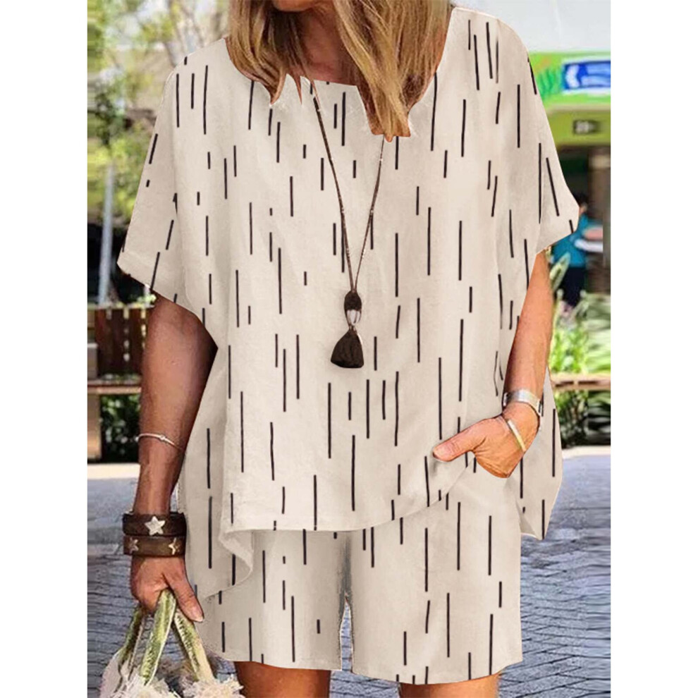 Summer Printed Short Pants Sets Women Vintage Short Sleeve Blouse Matching Sets 2PCS Suit Casual Loose Tracksuit Oversize-image-OPC-PBQJXGV-NEW