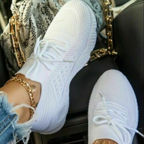 White Tag Size 40 UK Size 6 Ladies Womens Running Sports Sneakers Knit Lace Up Comfy Gym Shoes on OnBuy
