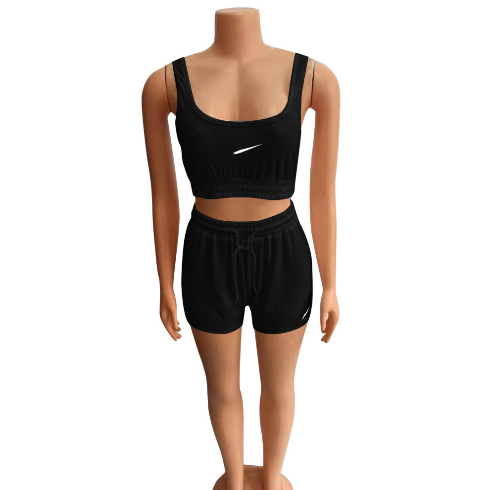 Women Summer Shorts 2 Piece sets Crop Tops Biker Short Halter Top Two Piece Outfits women joggers tracksuits-image-OPC-PBQK5JC-NEW