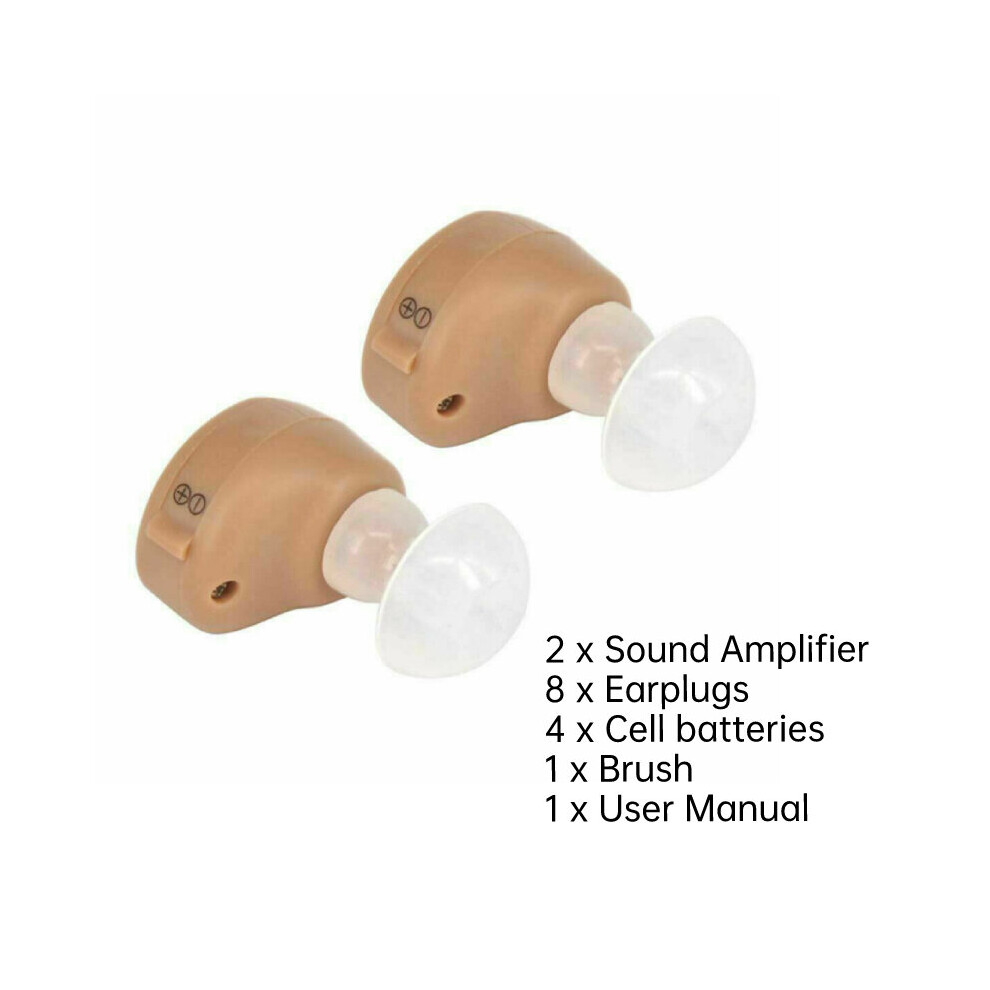 (Double) Invisible In Mini Ear Digital Hearing Deaf Aid Sound Voice Enhancer Amplifier