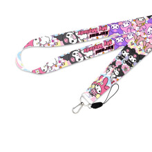 (Lanyard Silver) Sanrio Kuromi Character Phone Lanyard Id Tag Holder Neck Strap Anime Kawaii