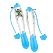 (Blue) Digital Wireless Cordless Skipping Jump Rope Fitness With Calorie Aus Counter