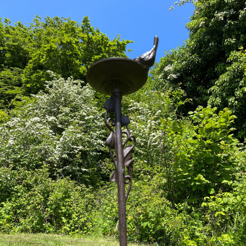 Selections Ornate Cast Iron Bird Bath Ground Stake 2