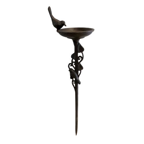 Selections Ornate Cast Iron Bird Bath Ground Stake