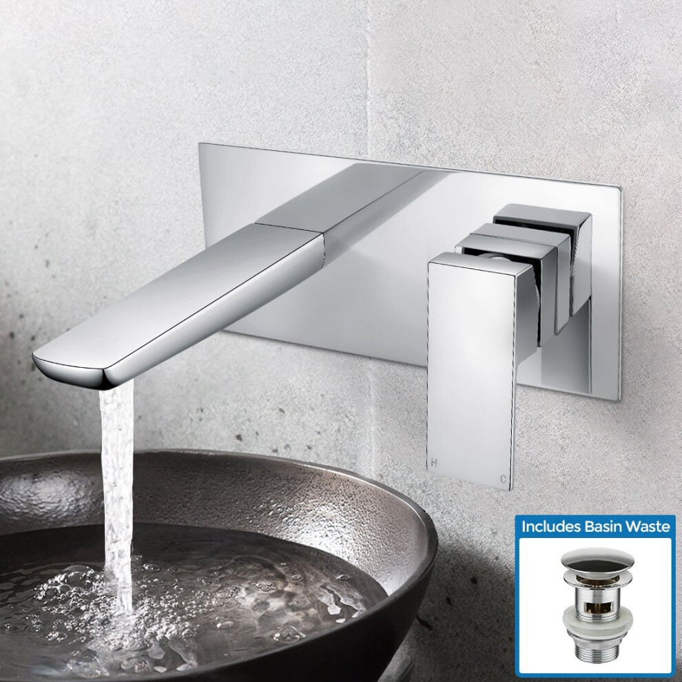 Keninton Wall Mounted Basin Mixer Tap With Basin Waste