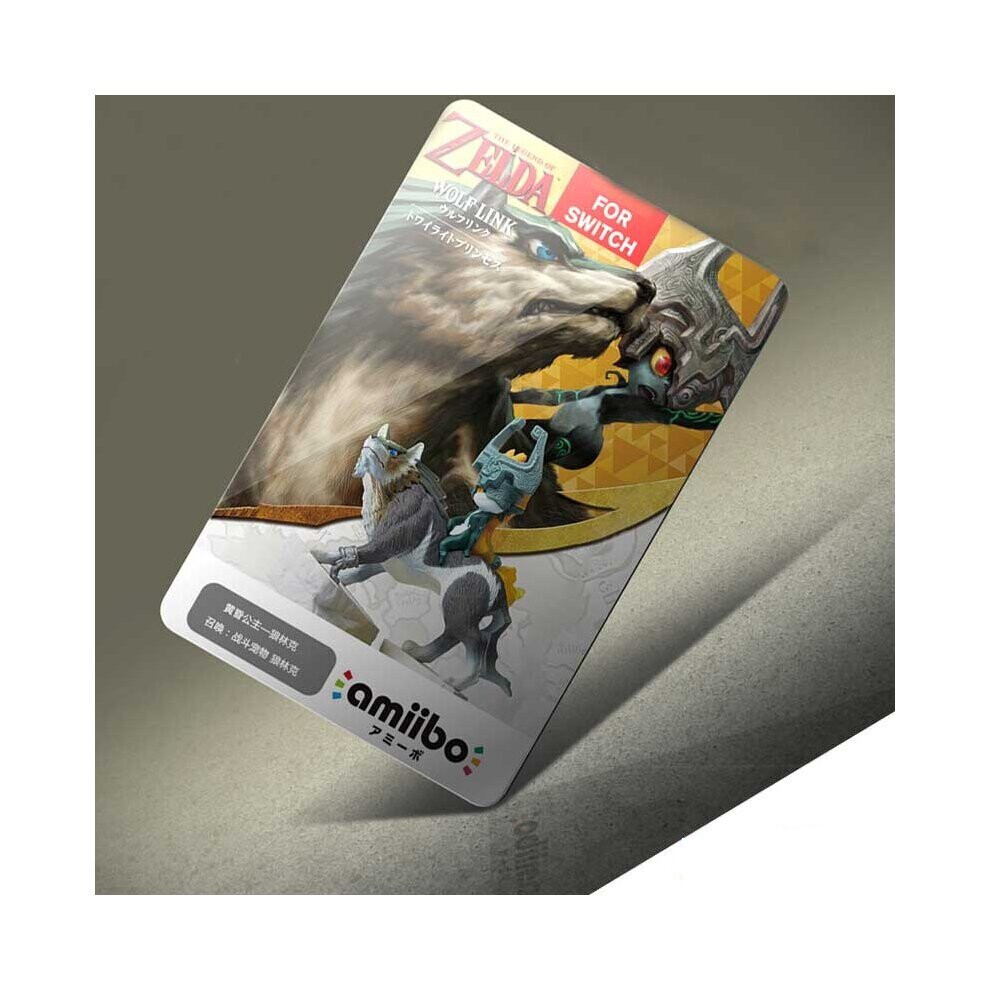 (20 HEARTS WOLF LINK) The Legend of Zelda Breath of the Wild Amiibo NFC TAG Card - Single Tag