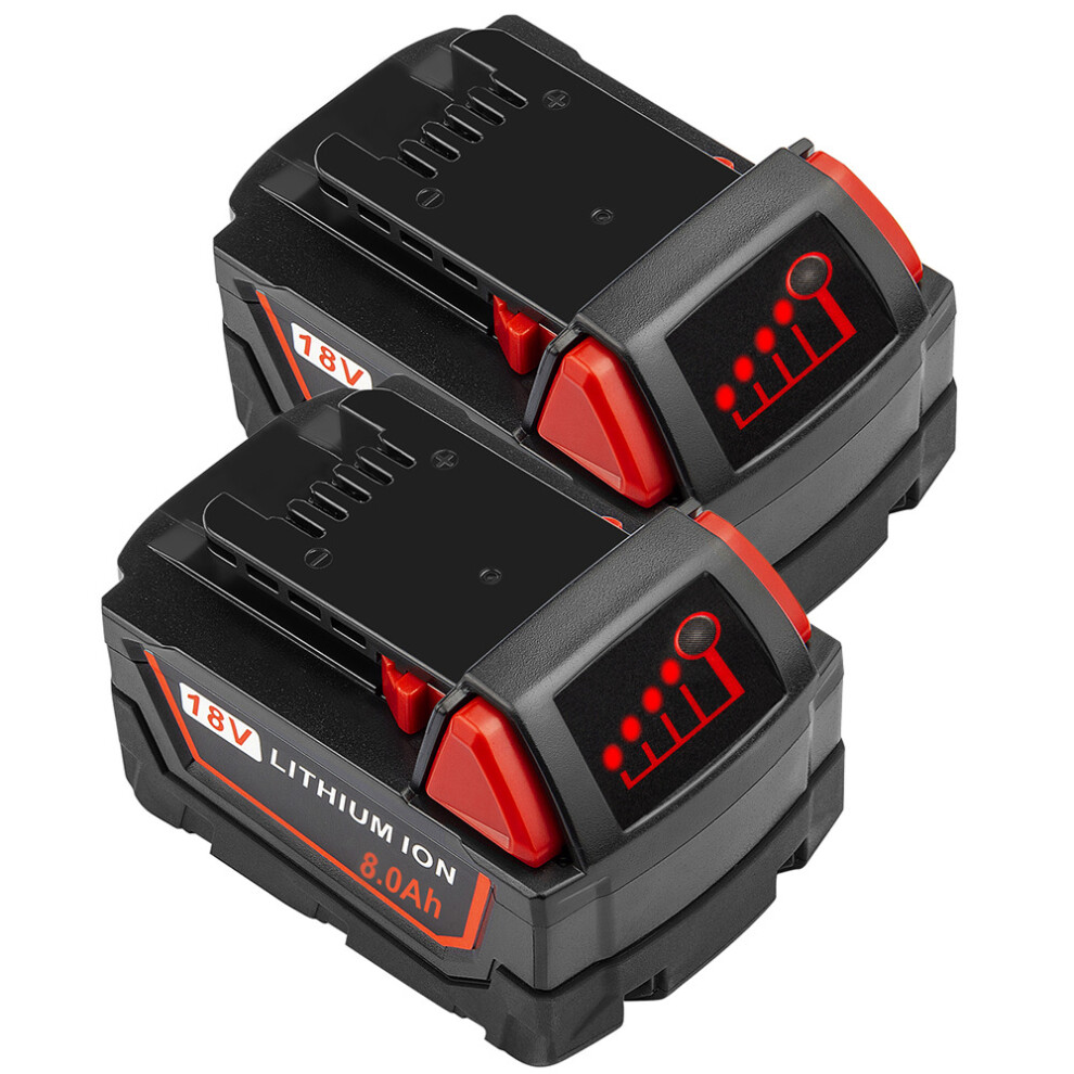 2Pack 18V 8000mAh Replacement Battery for Milwaukee M18 48-11-1850 48-11-1820 48-11-1850 48-11-1828 18 Volt Power Tools Lithium-ion Batteries