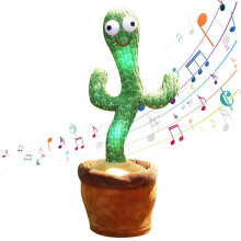 (32 cm) 120 canciones Peluche de cactus con luces danzantes que agita el cuerpo