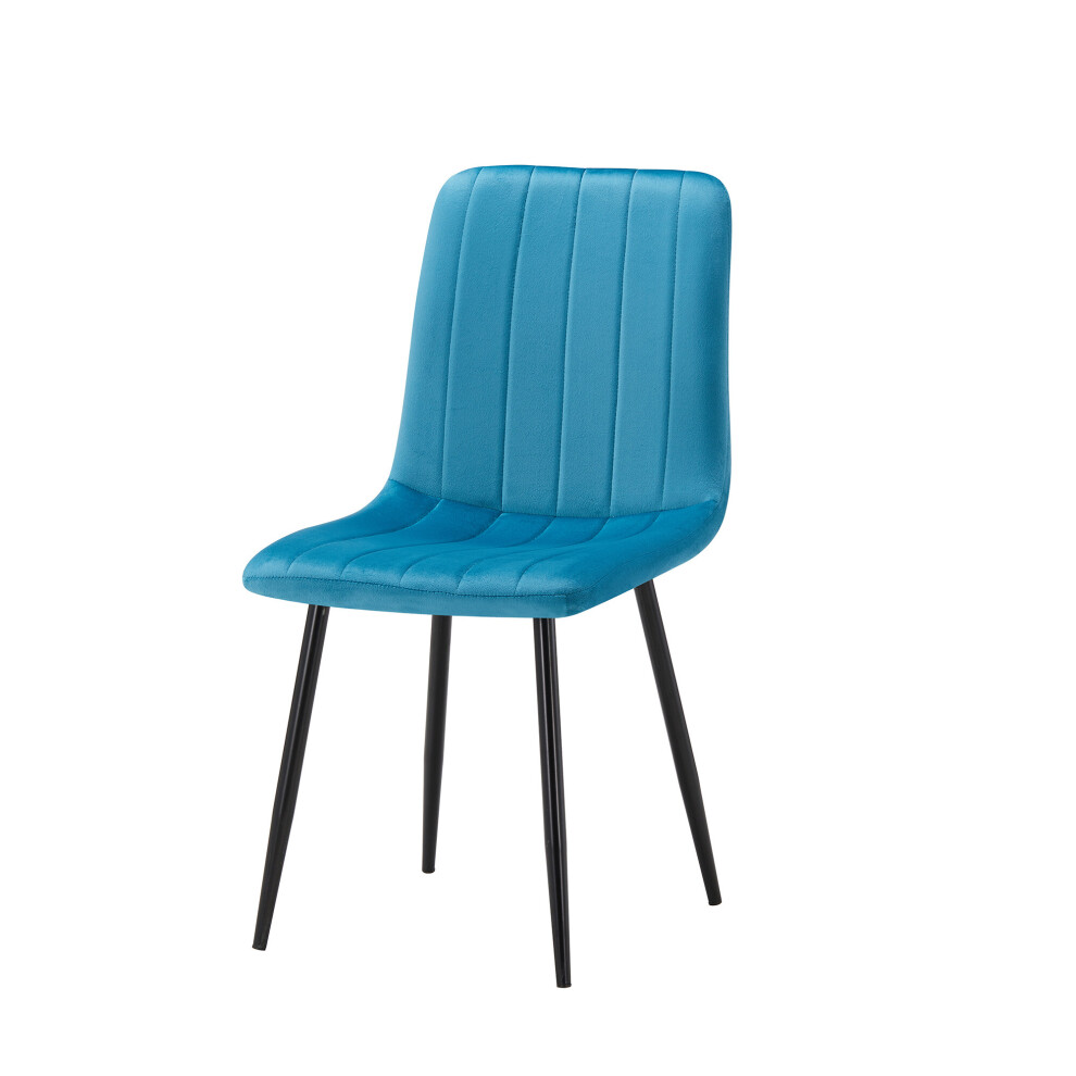 (Teal ) MOF Milan Velvet Dining Chairs Sturdy Metal Legs