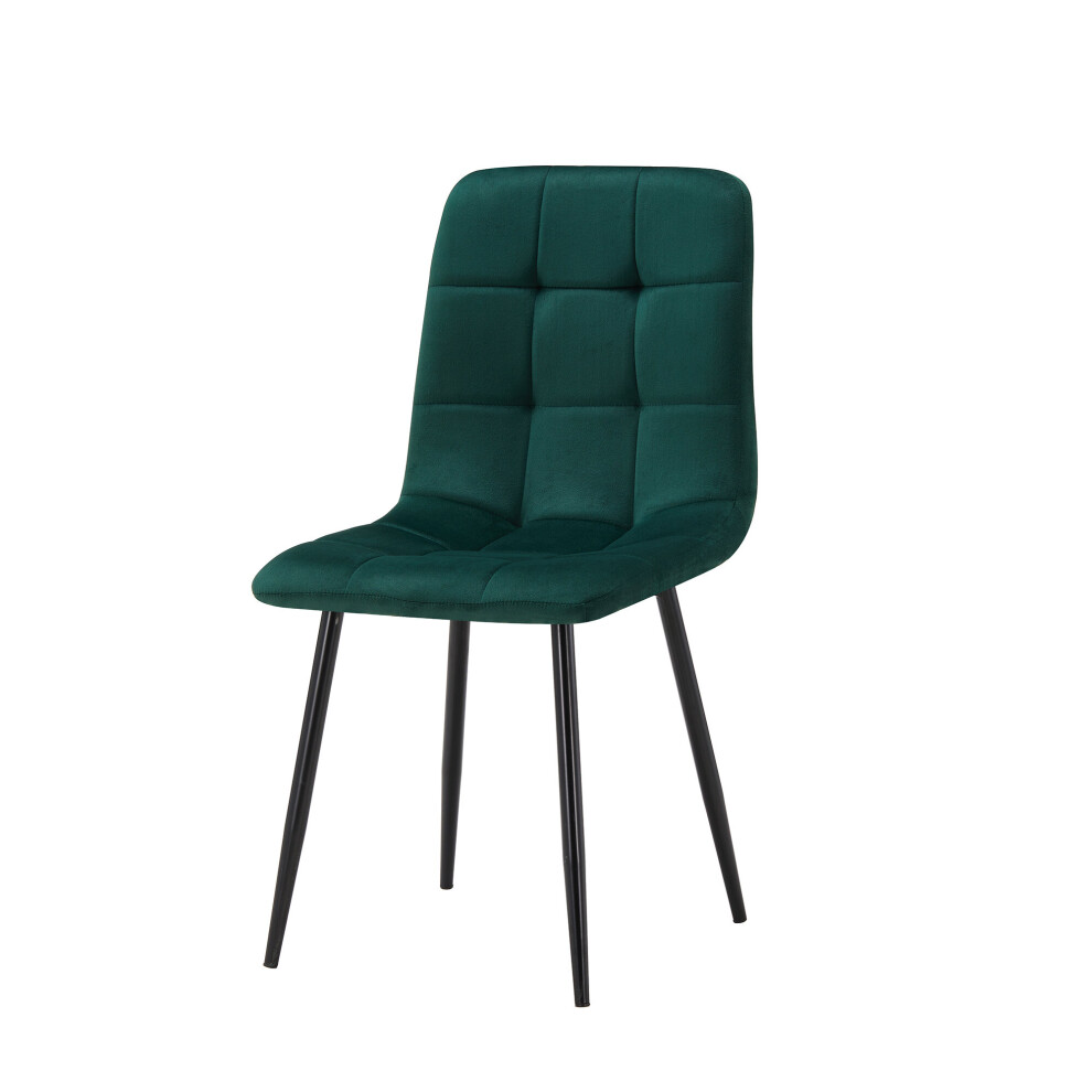 (Green ) MOF Florence Velvet Dining Chairs Sturdy Metal Legs