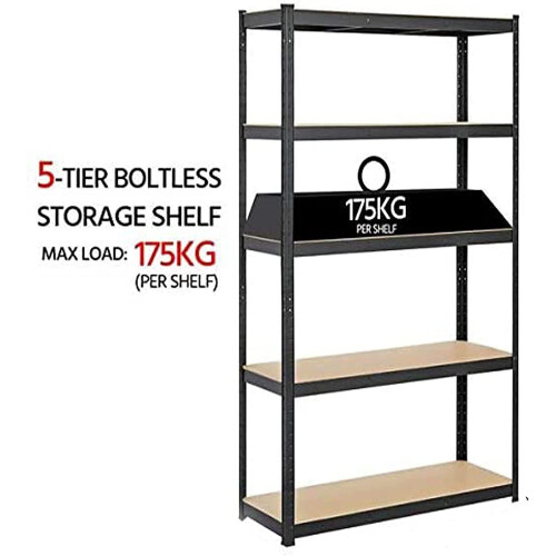 (Blue) Garage Shelving Units 5 Tier Black Adjustable Shelving Shelf