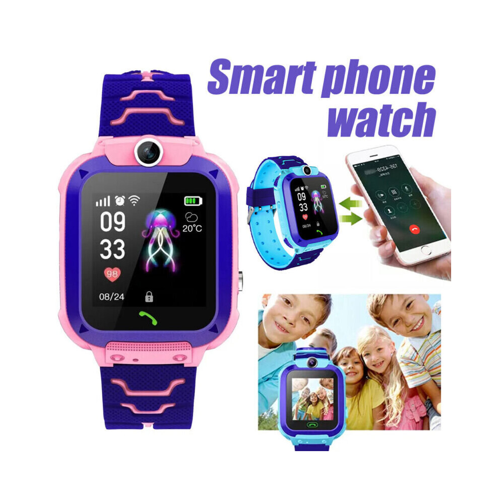 (Pink) Children Kids Smart Phone Watch HD Call Precise Positioning Remote Photo Shoot