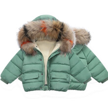 (Green, 1-2 Years) Baby Kids Girls Coat Jacket Padded Puffer Warm UK